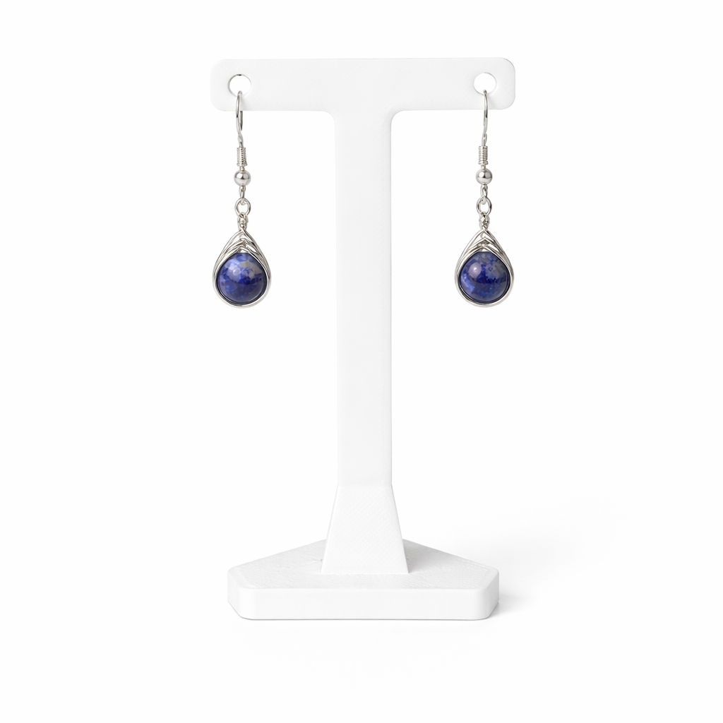 Wire Wrapped Gemstone Earrings