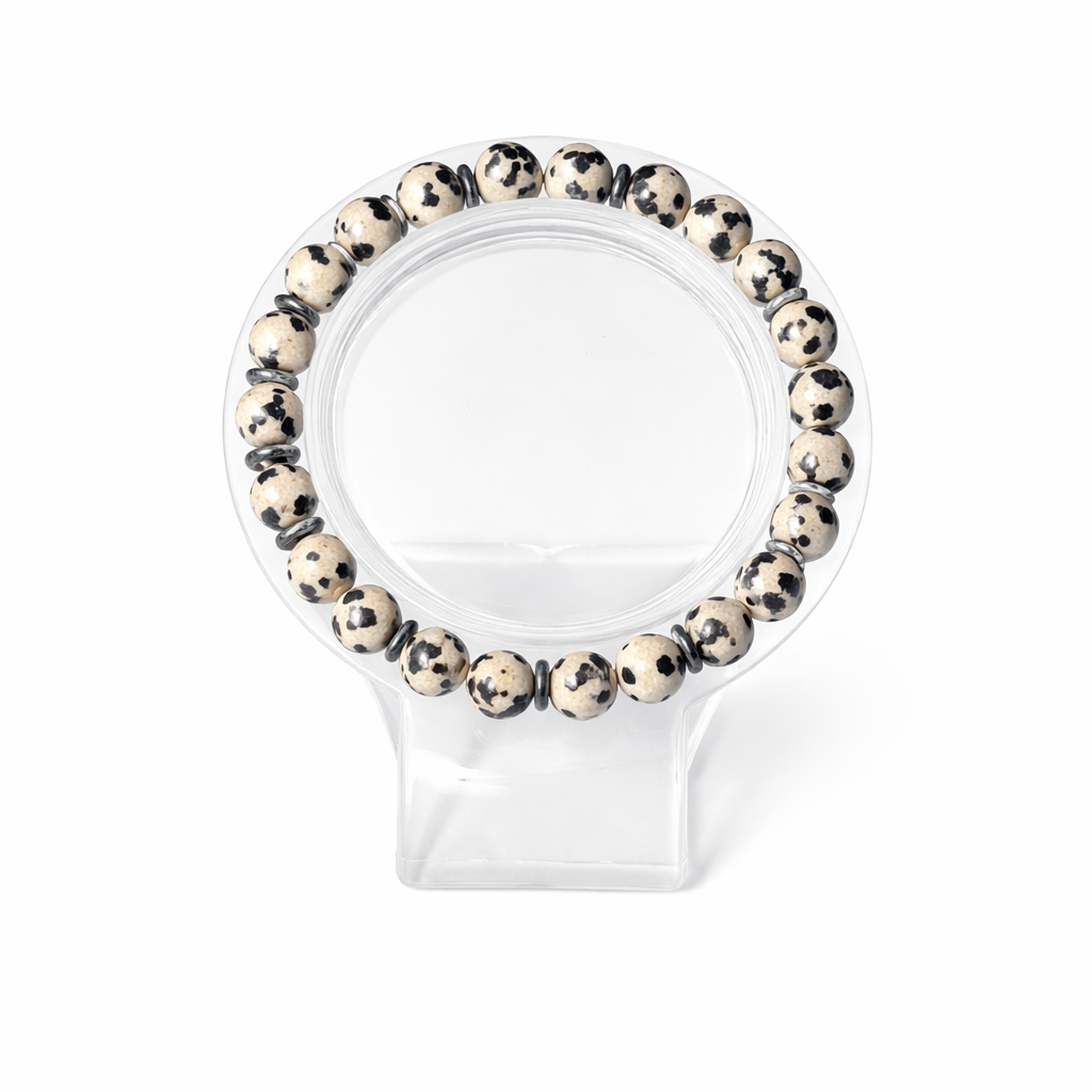 Dalmatia Jasper and Black Onyx Bracelet
