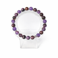 Purple Chalcedony and Silver Hematite Bracelet