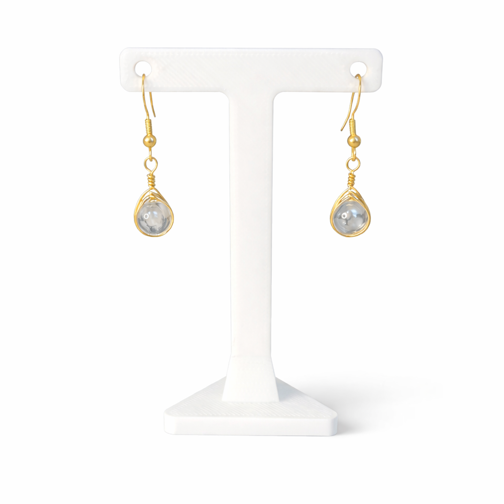 Wire Wrapped Gemstone Earrings
