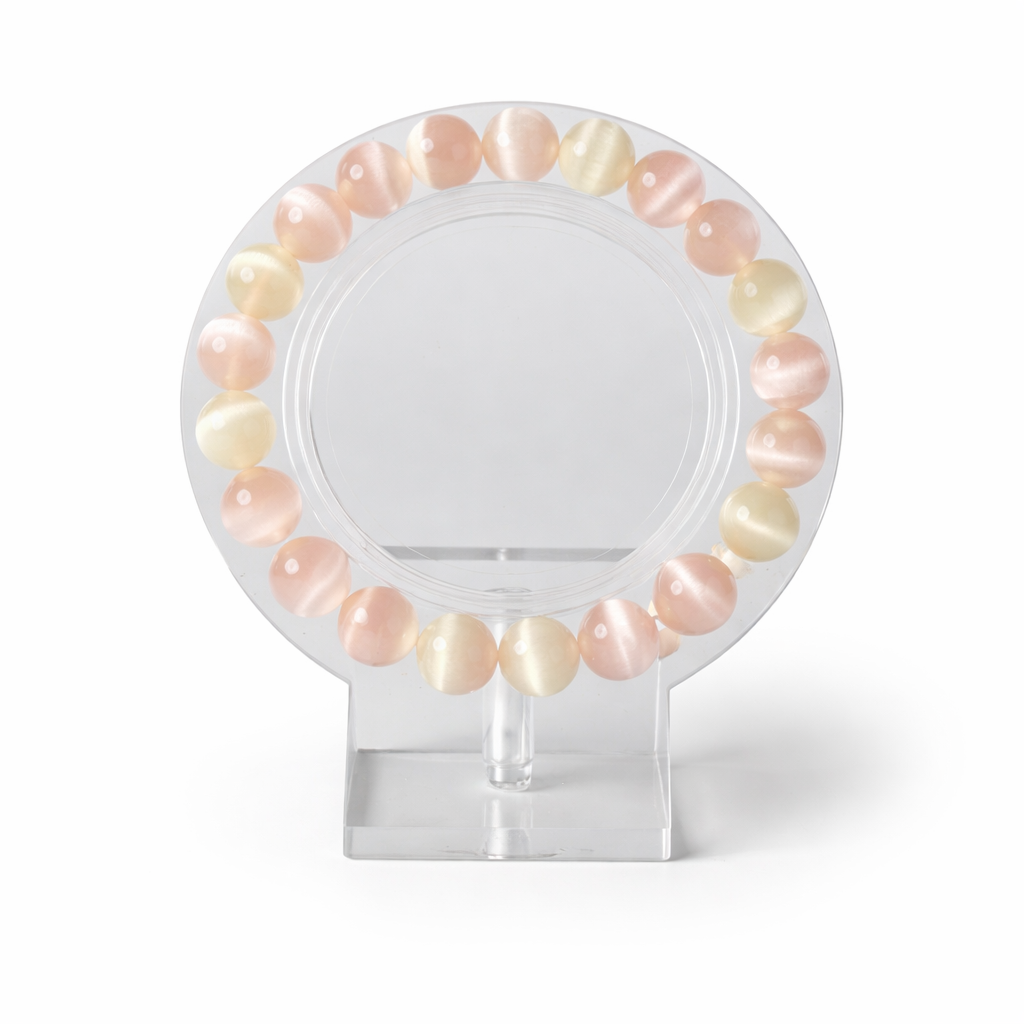 Pink and Yellow Selenite Bracelet