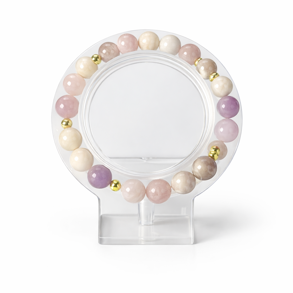 Lavender Amethyst and Gold Hematite Bracelet