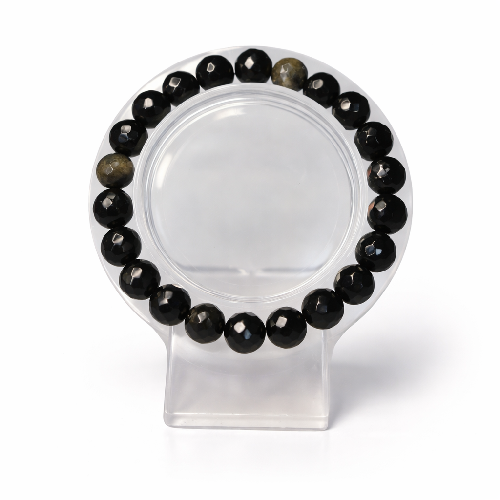 Faceted Gold Sheen Obsidian Bracelet