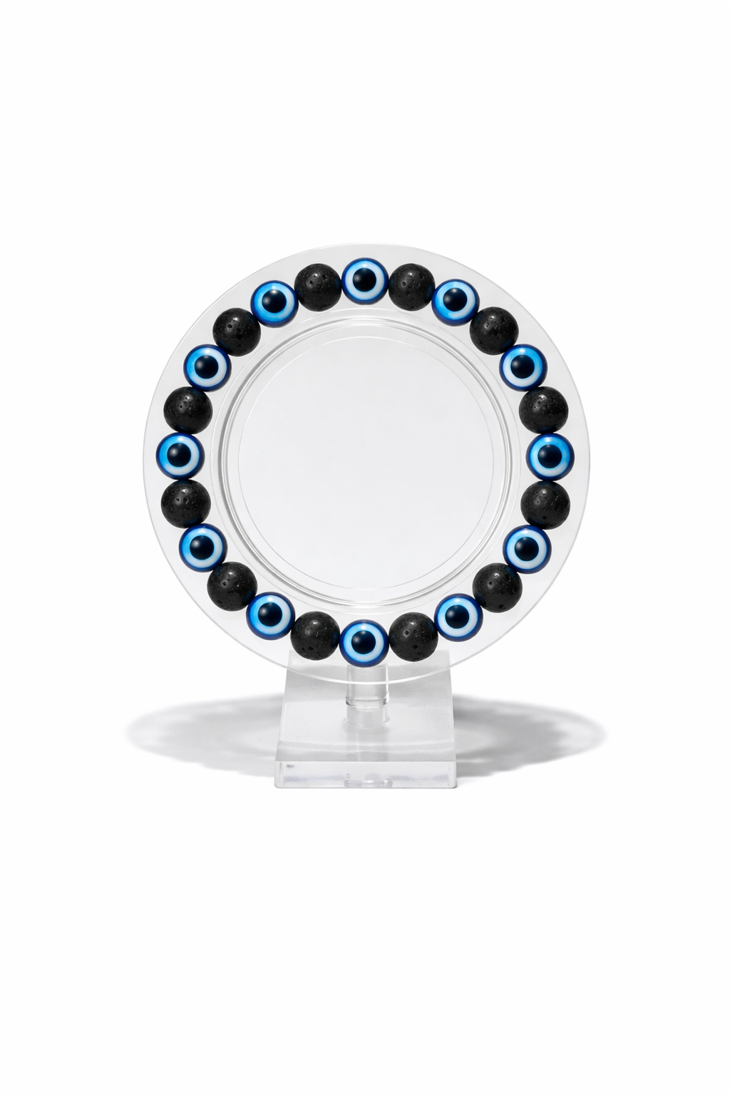 Lava Rock and Evil Eye Bracelet