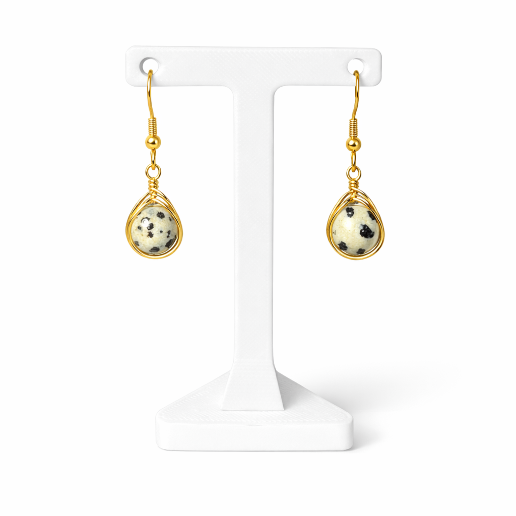 Wire Wrapped Gemstone Earrings