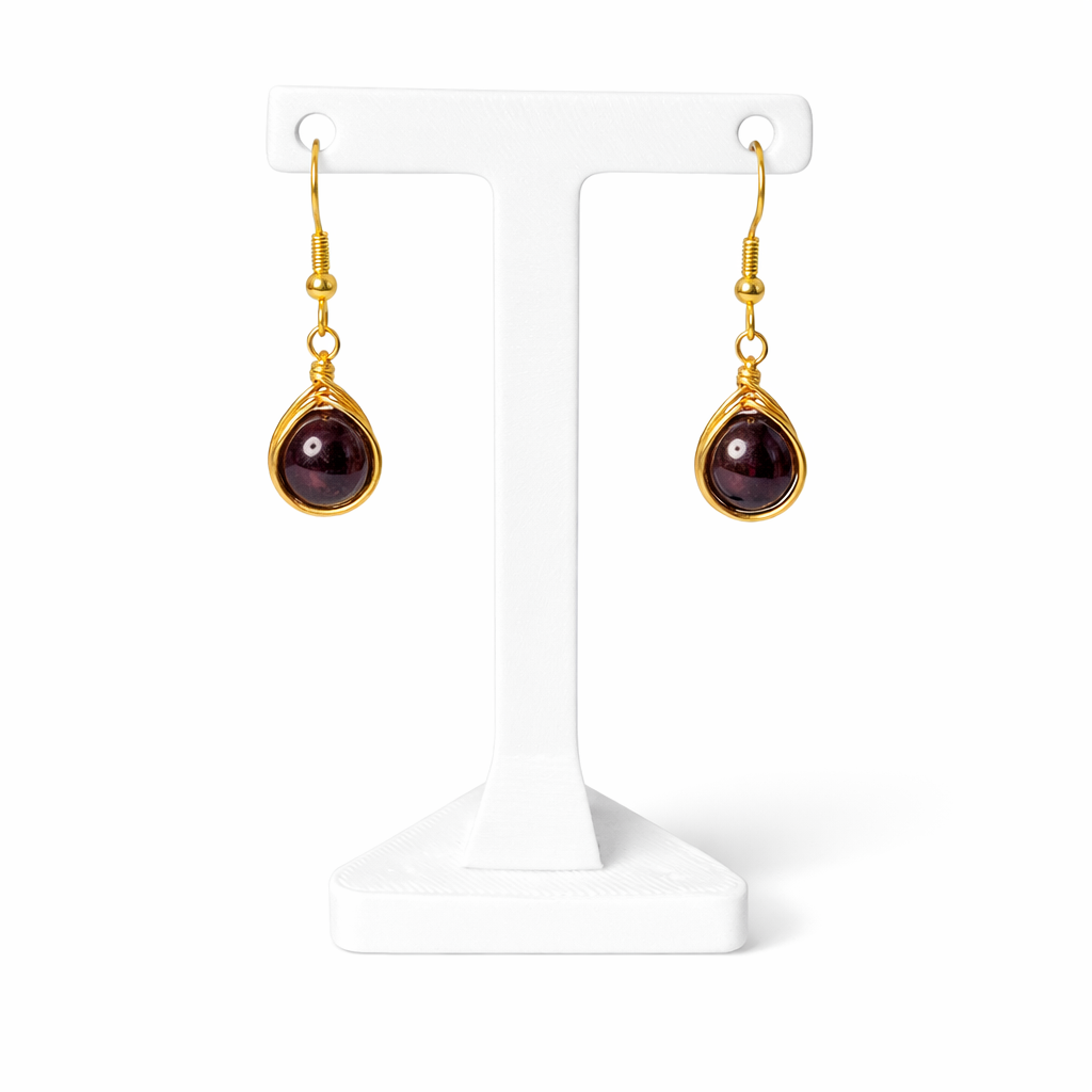 Wire Wrapped Gemstone Earrings