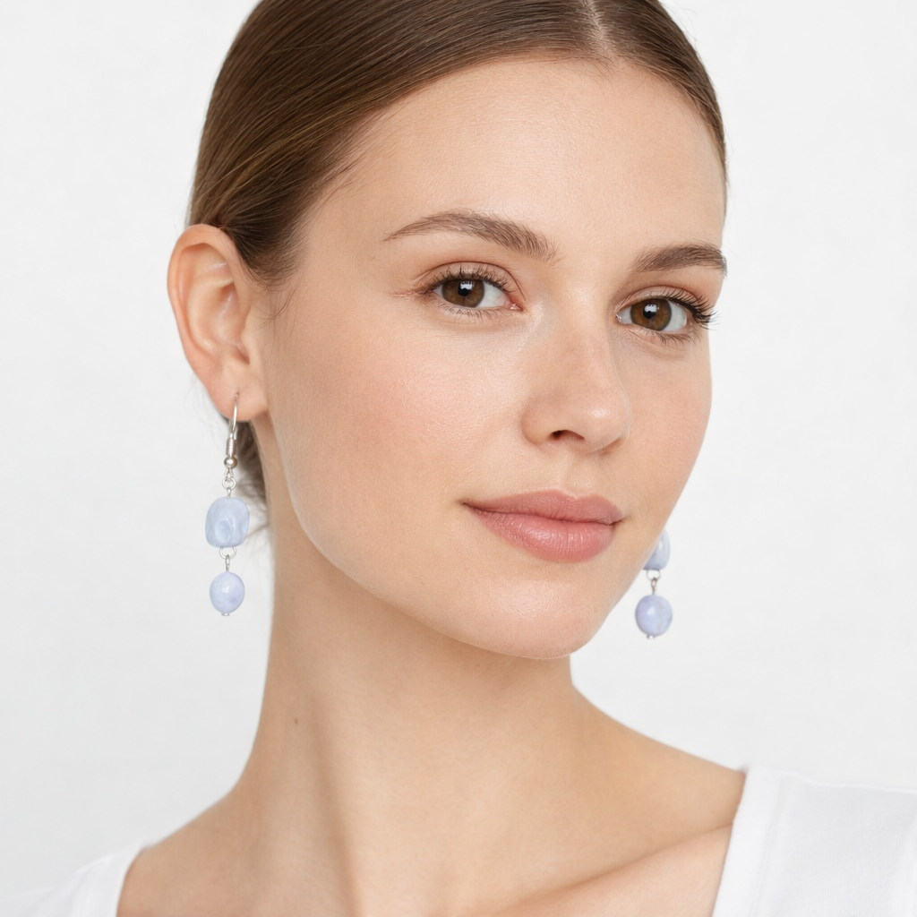 Blue Lace Agate Earrings