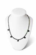 Faceted Gradient Green Tourmaline and Black Obsidian Necklace