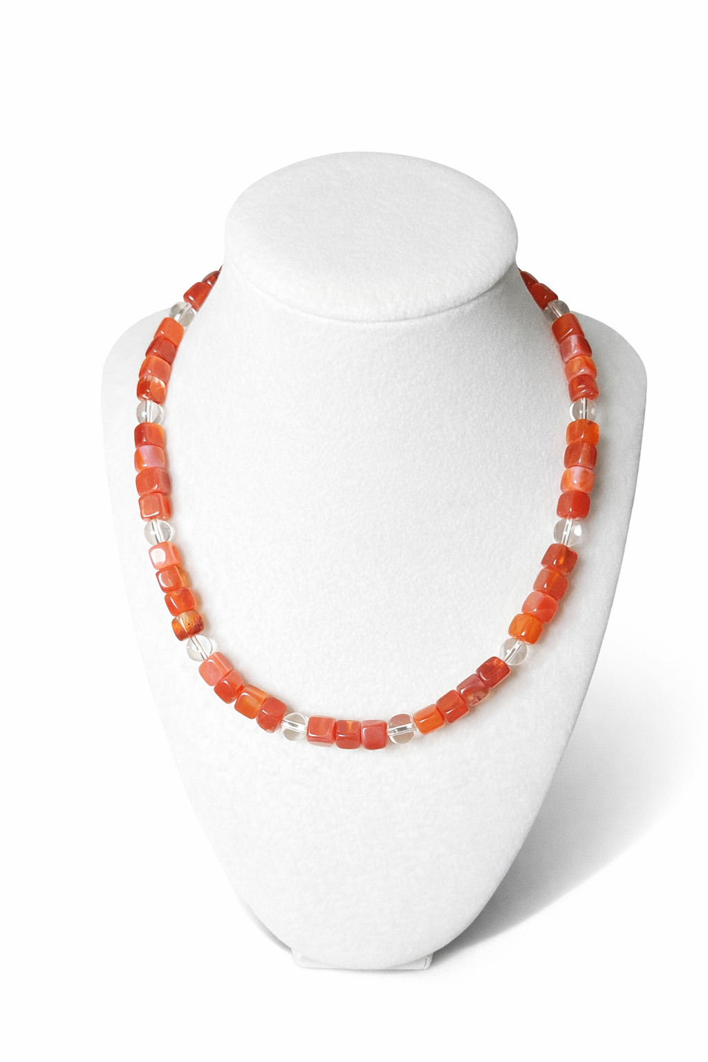 Carnelian and Clear Quartz Necklace