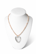 Faceted Sunstone Necklace with Heart Pendant