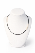 Faceted Onyx and Freshwater Pearl Necklace
