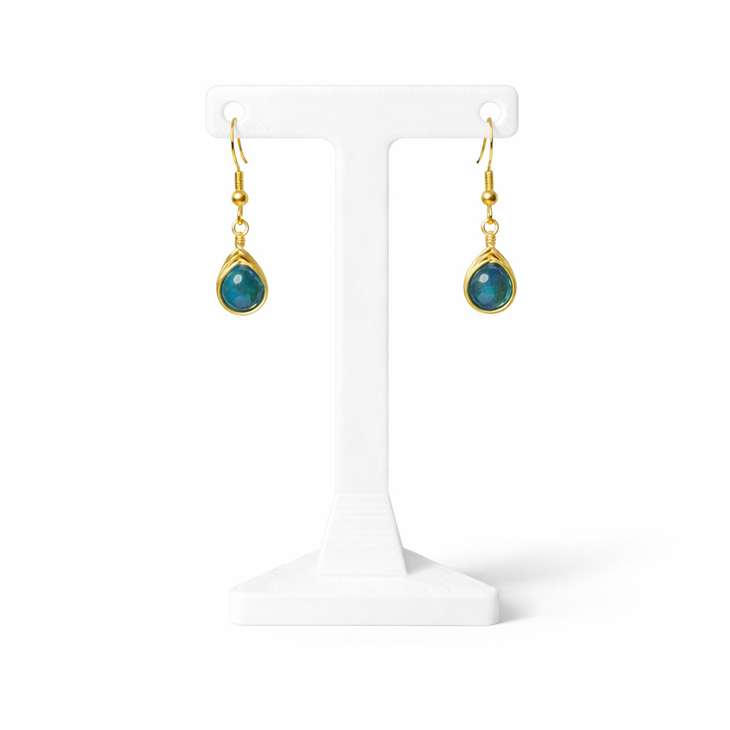 Wire Wrapped Gemstone Earrings
