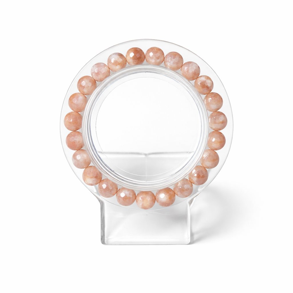 Faceted Peach Moonstone Bracelet