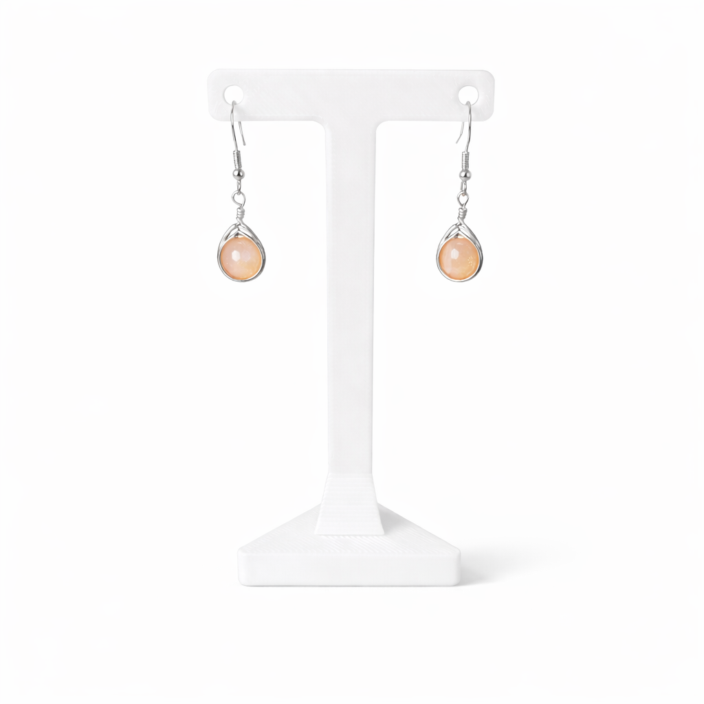 Wire Wrapped Gemstone Earrings