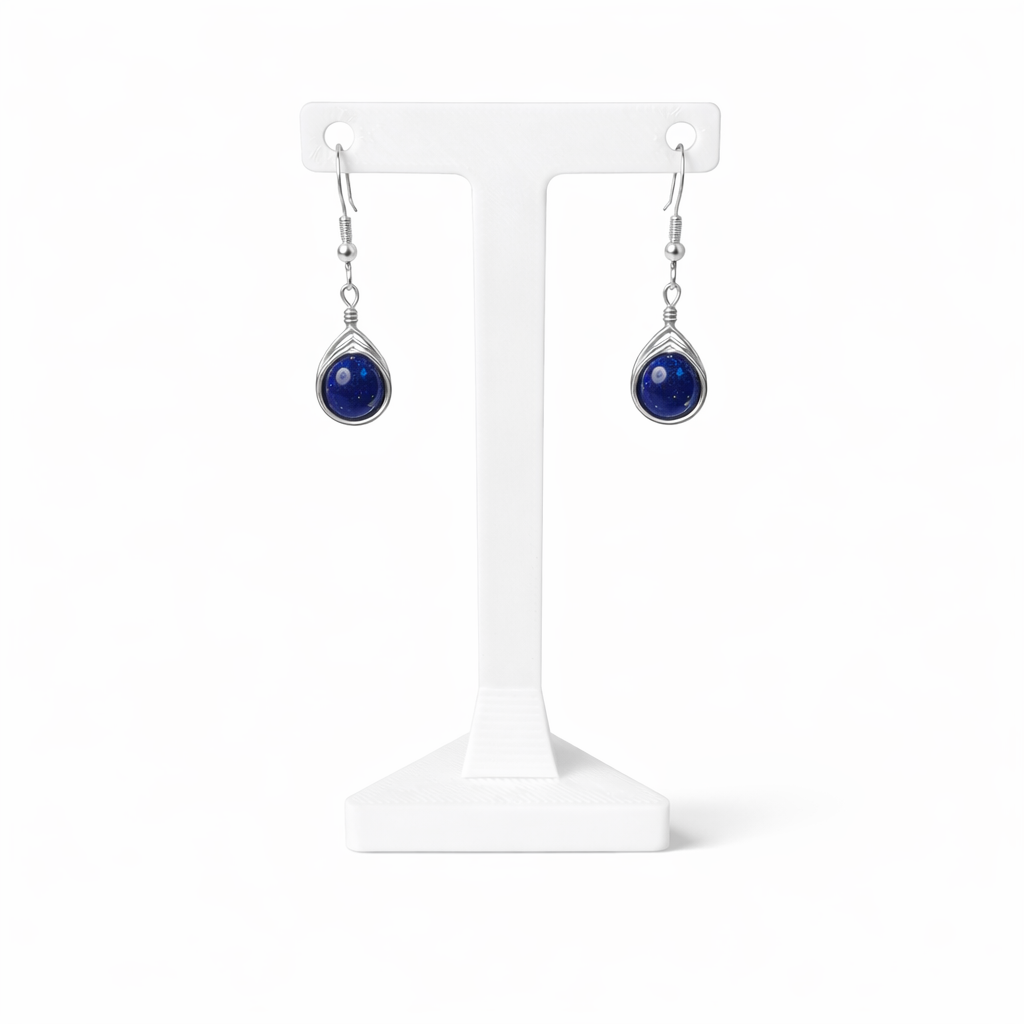 Wire Wrapped Gemstone Earrings