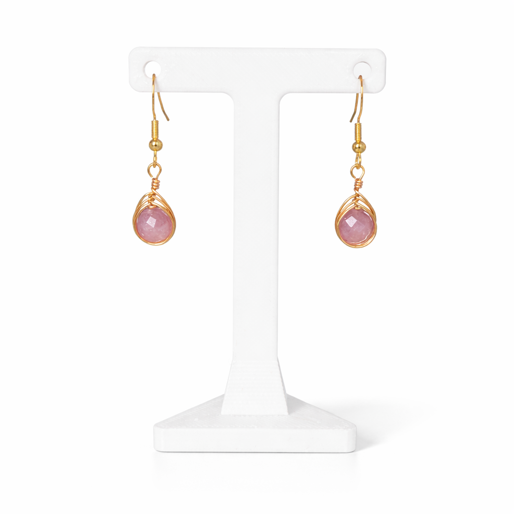 Wire Wrapped Gemstone Earrings
