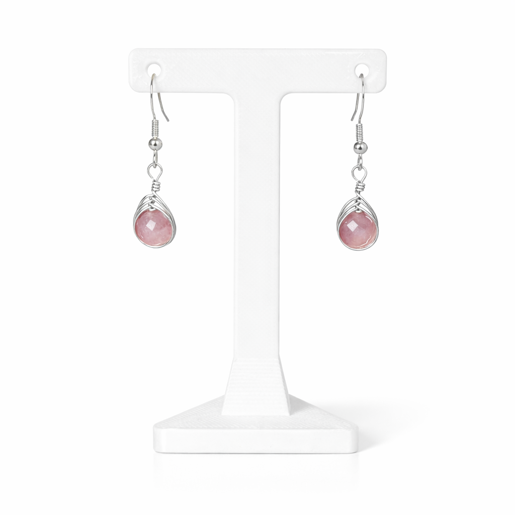 Wire Wrapped Gemstone Earrings