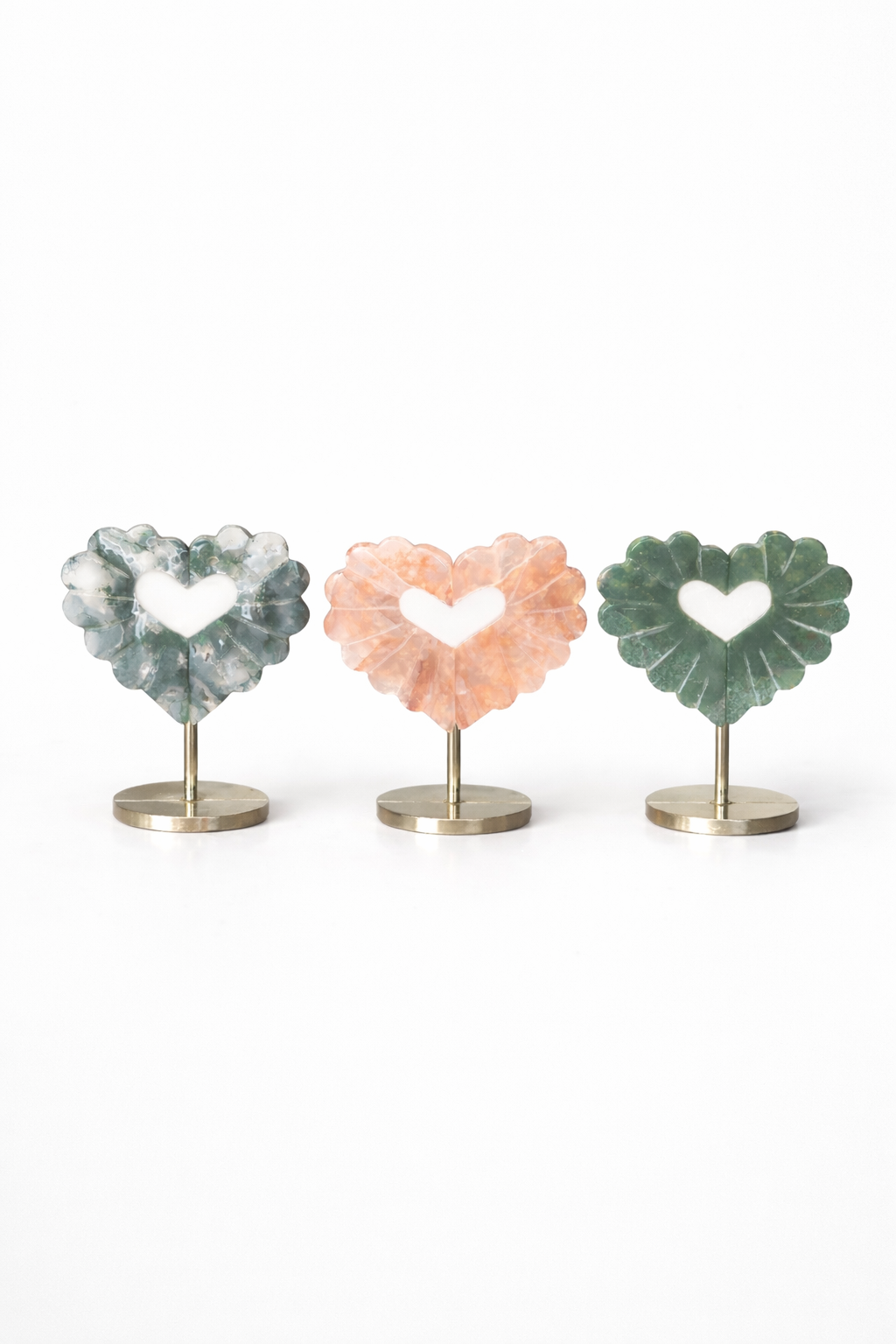 Carved Gemstone Hearts
