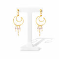 Strawberry Quartz Moon Earrings