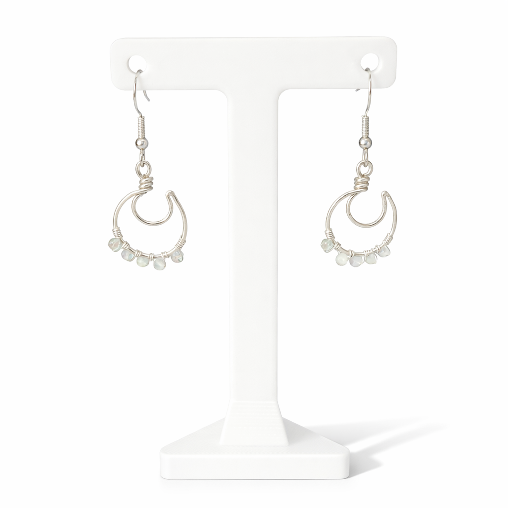 Aquamarine Moon Earrings