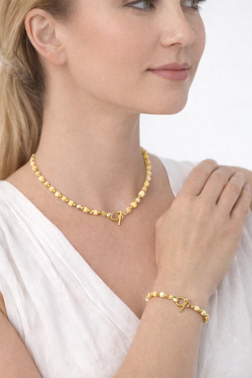 Yellow Jade Jewelry Set