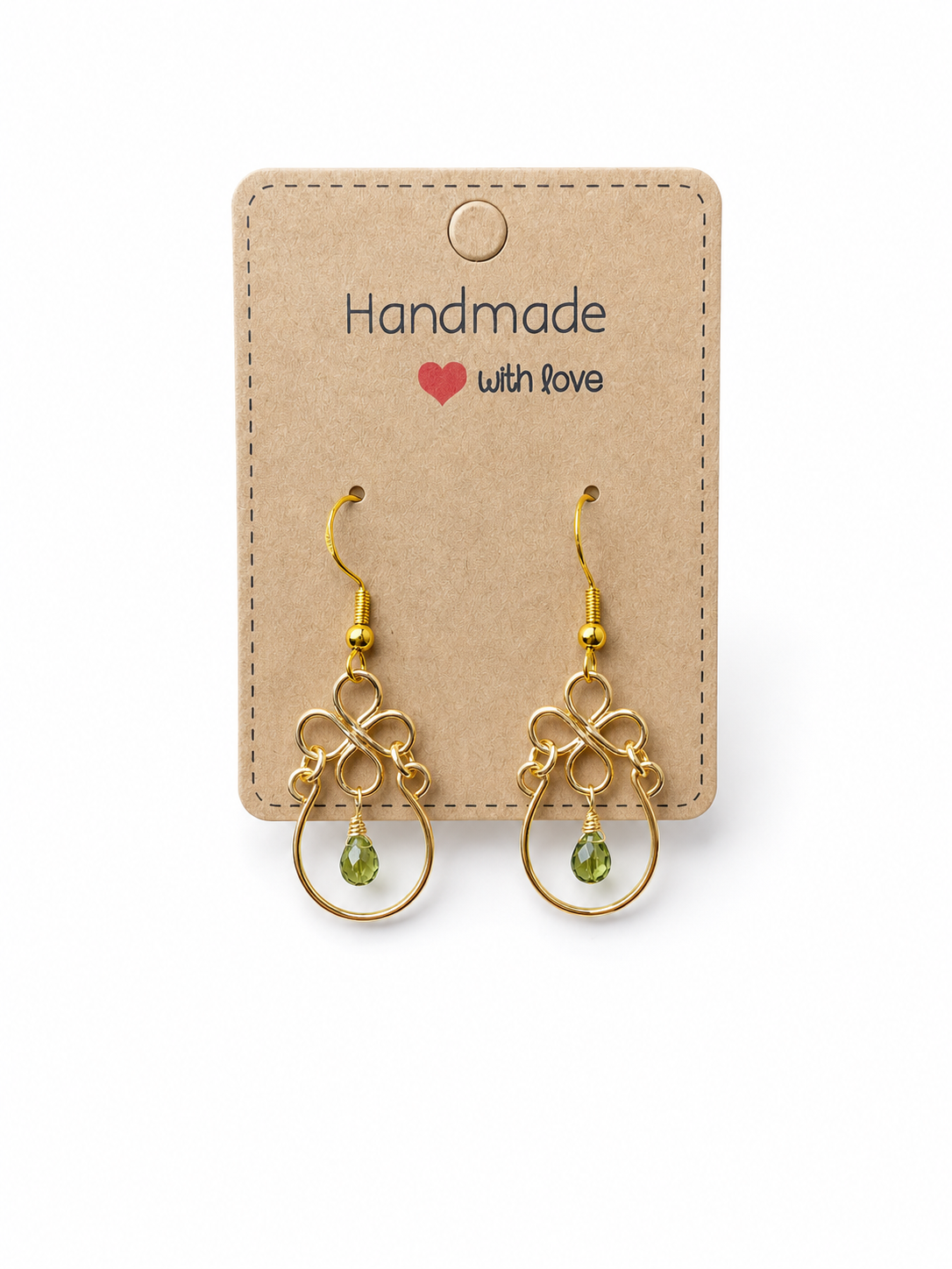 Green Tourmaline Teardrop Earrings