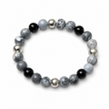 Picasso Jasper, Hematite, and Black Onyx Bracelet