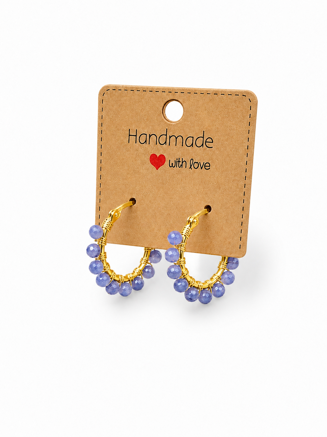 Wire Wrapped Tanzanite Hoops