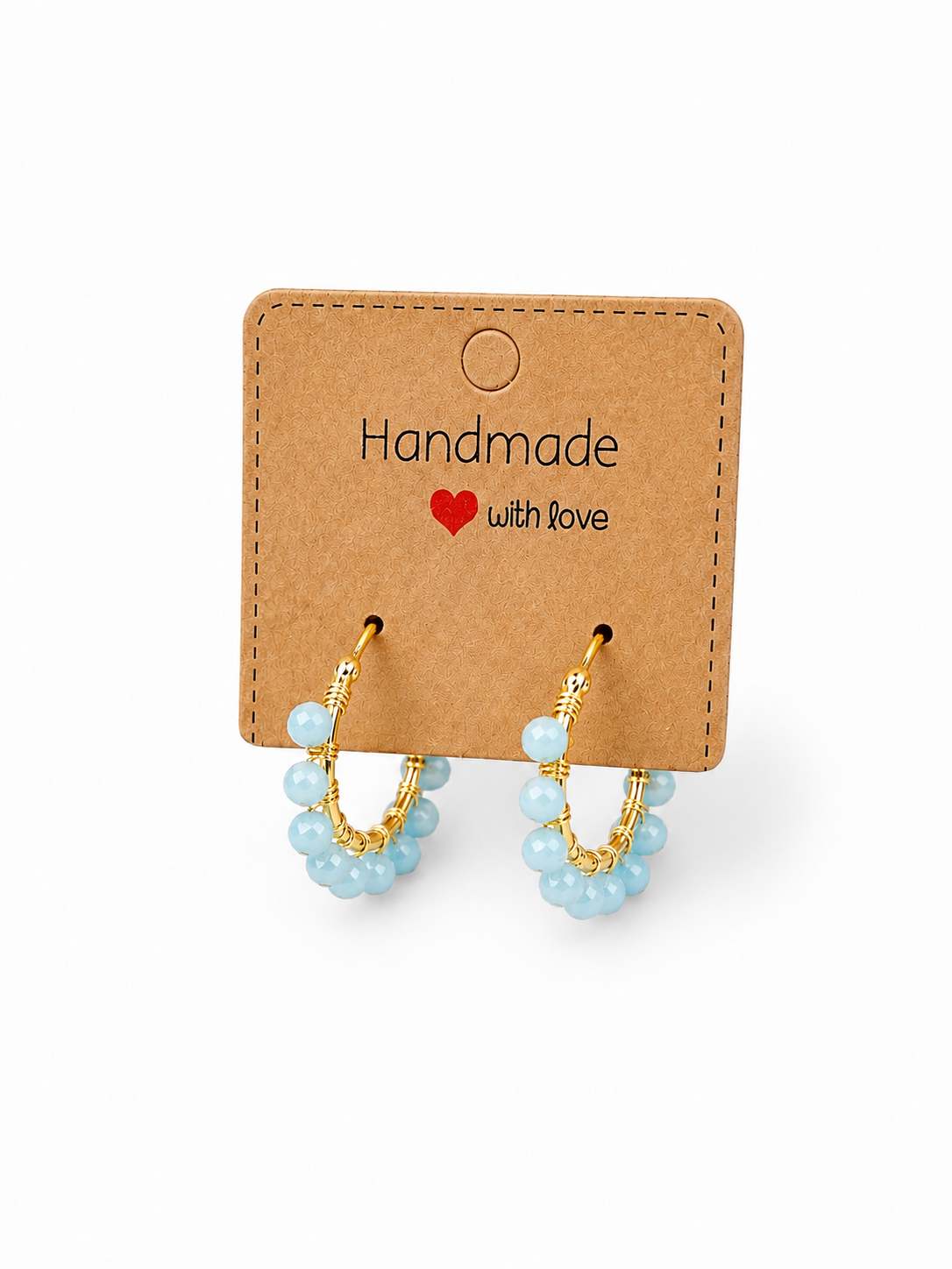 Wire Wrapped Larimar Hoops