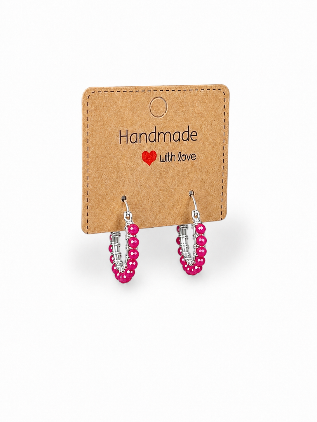 Wire Wrapped Ruby Hoops